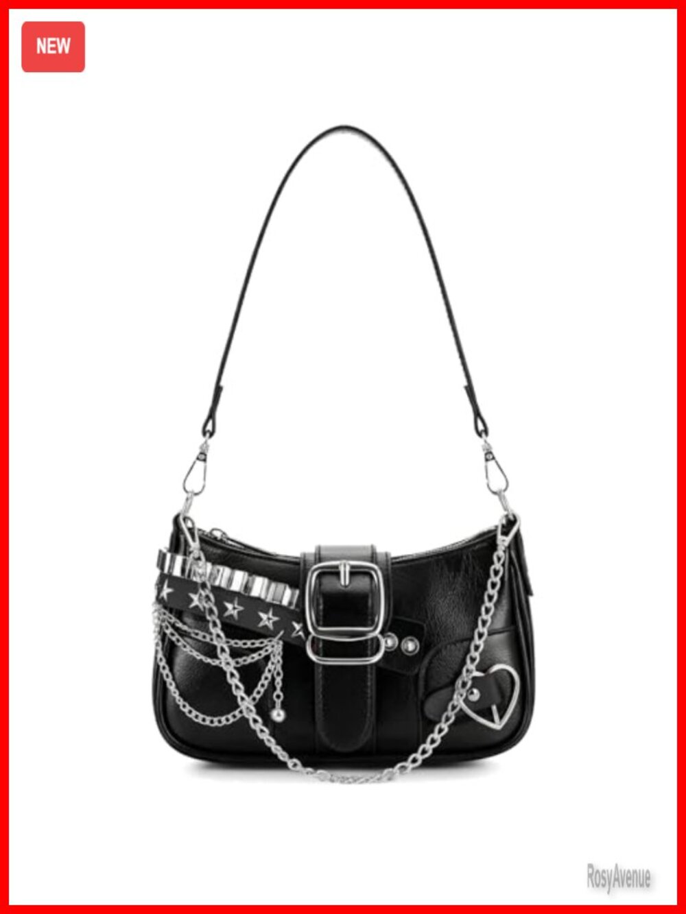 Y2K Star Embroidery Mini Chain Hobo Shoulder Bag Women Purse
